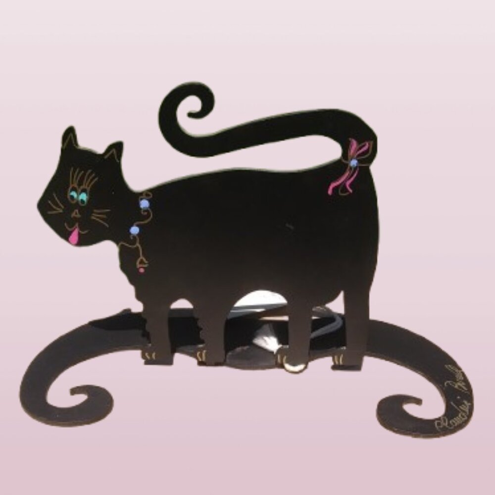 Claudine Buell metal cat  sculpture modern fun whimsical art